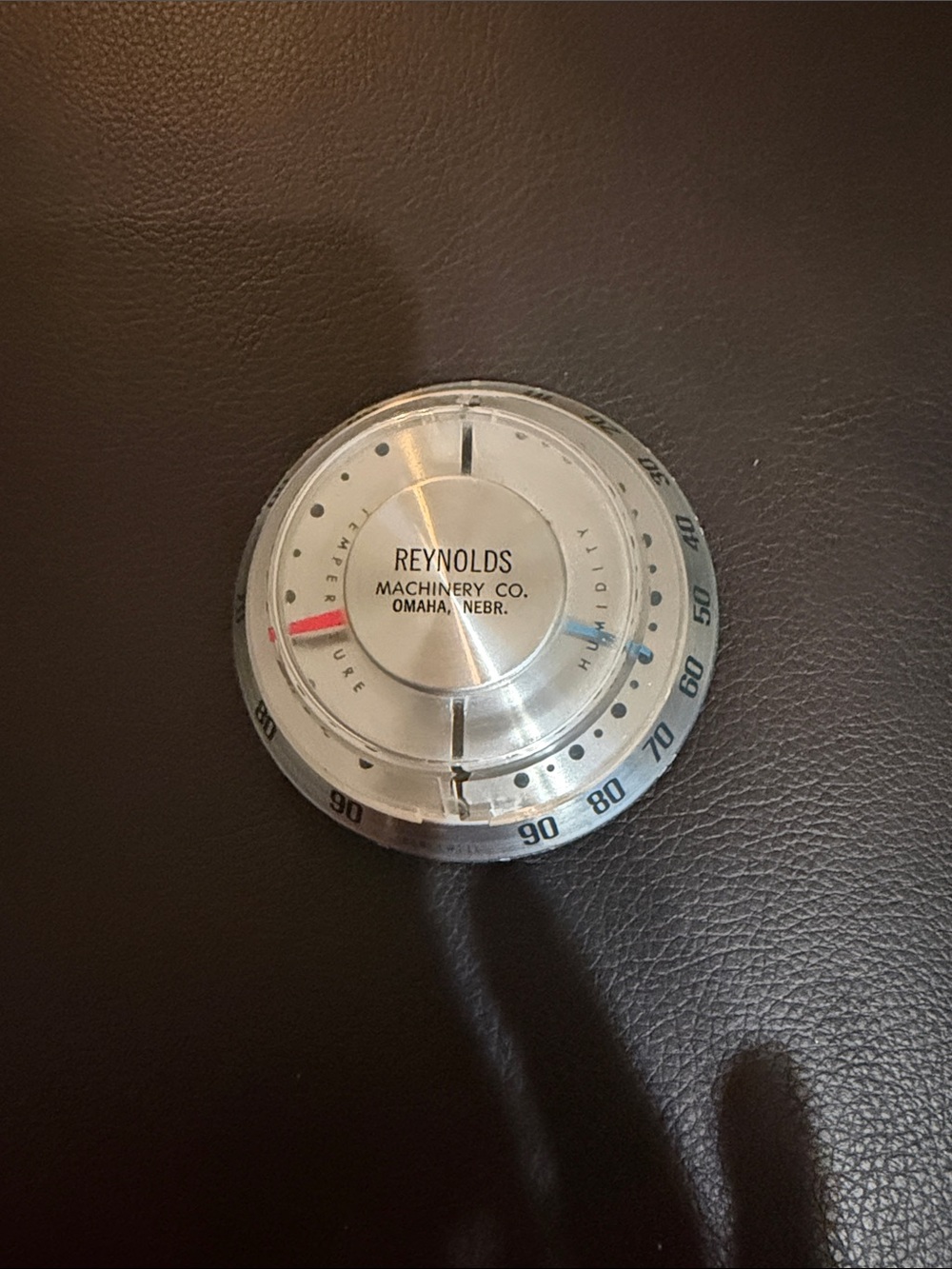 Silver Retro Thermostat Dial - Features temperature and humidity